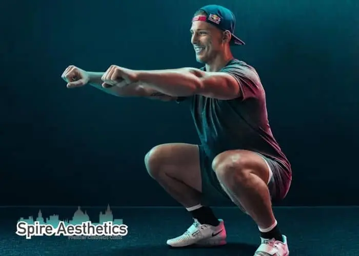 Image of man build leg muscle Banstead through exercise